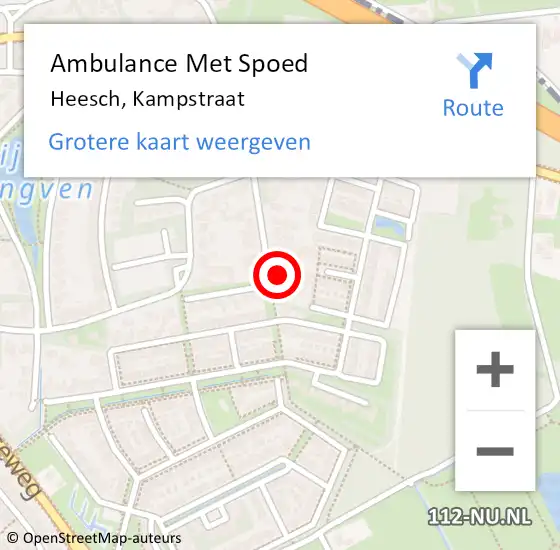 Locatie op kaart van de 112 melding: Ambulance Met Spoed Naar Heesch, Kampstraat op 29 augustus 2017 14:41