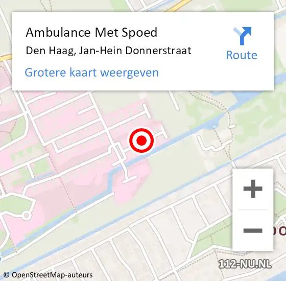 Locatie op kaart van de 112 melding: Ambulance Met Spoed Naar Den Haag, Jan-Hein Donnerstraat op 29 augustus 2017 18:29