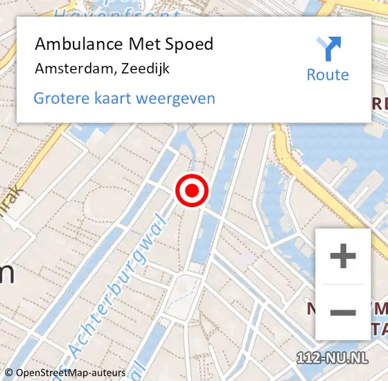 Locatie op kaart van de 112 melding: Ambulance Met Spoed Naar Amsterdam, Zeedijk op 29 augustus 2017 19:37