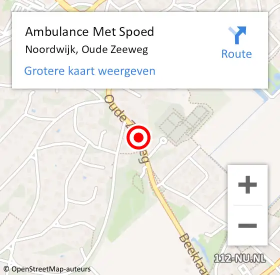 Locatie op kaart van de 112 melding: Ambulance Met Spoed Naar Noordwijk, Oude Zeeweg op 30 augustus 2017 00:42