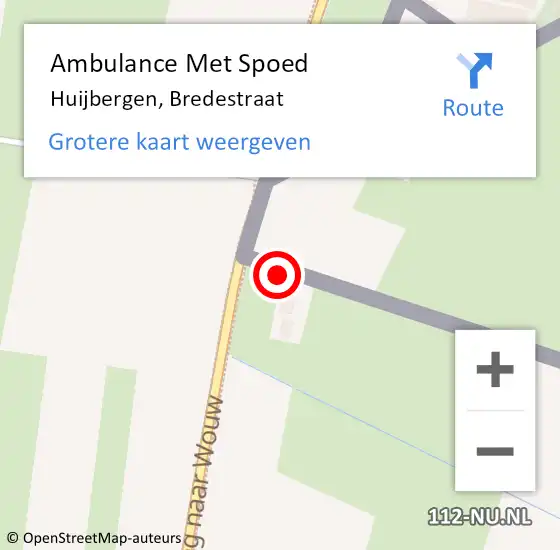 Locatie op kaart van de 112 melding: Ambulance Met Spoed Naar Huijbergen, Bredestraat op 31 augustus 2017 12:53