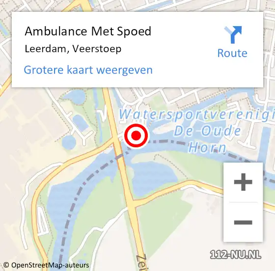 Locatie op kaart van de 112 melding: Ambulance Met Spoed Naar Leerdam, Veerstoep op 31 augustus 2017 12:53