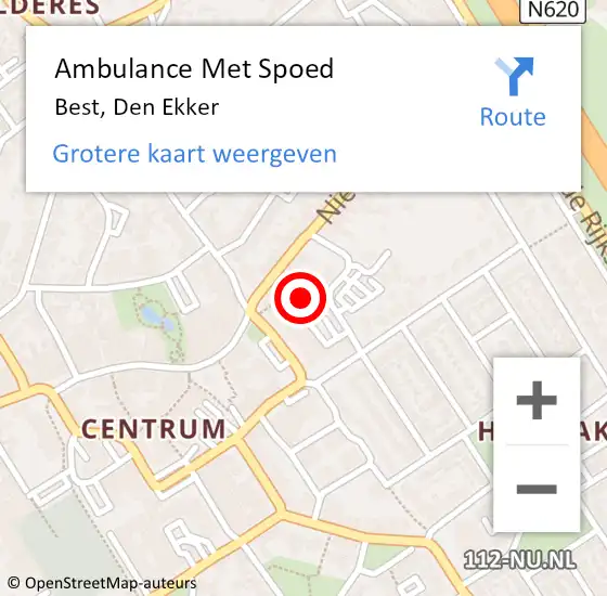 Locatie op kaart van de 112 melding: Ambulance Met Spoed Naar Best, Den Ekker op 31 augustus 2017 15:31