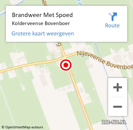 Locatie op kaart van de 112 melding: Brandweer Met Spoed Naar Kolderveense Bovenboer op 31 augustus 2017 17:10