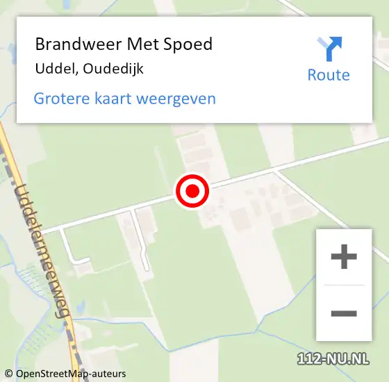 Locatie op kaart van de 112 melding: Brandweer Met Spoed Naar Uddel, Oudedijk op 31 augustus 2017 22:28