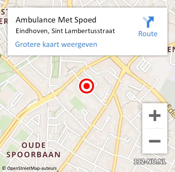 Locatie op kaart van de 112 melding: Ambulance Met Spoed Naar Eindhoven, Sint Lambertusstraat op 1 september 2017 11:30