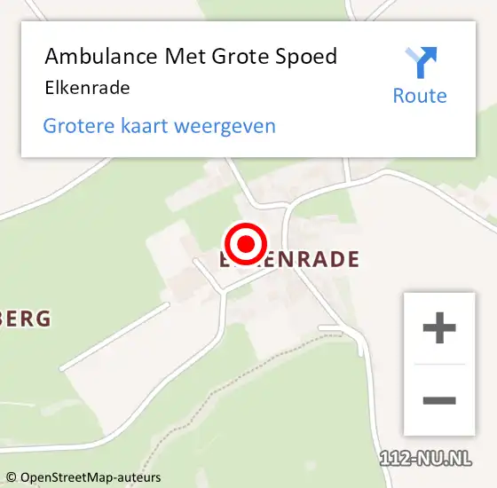 Locatie op kaart van de 112 melding: Ambulance Met Grote Spoed Naar Elkenrade op 20 september 2013 22:50
