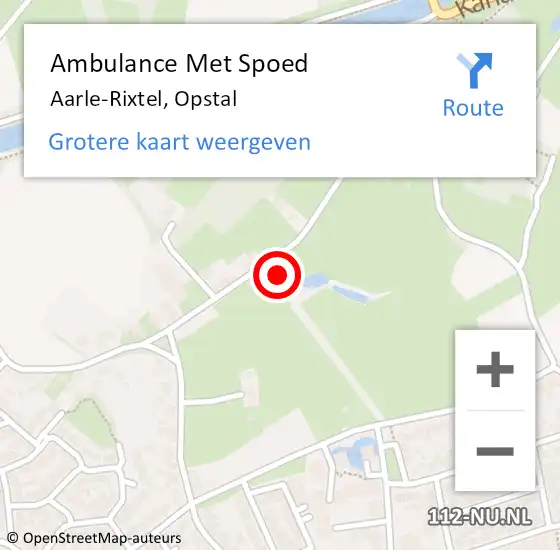 Locatie op kaart van de 112 melding: Ambulance Met Spoed Naar Aarle-Rixtel, Opstal op 2 september 2017 07:25