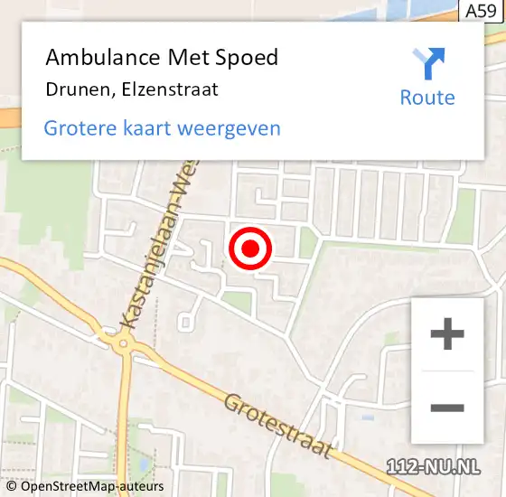 Locatie op kaart van de 112 melding: Ambulance Met Spoed Naar Drunen, Elzenstraat op 2 september 2017 11:19