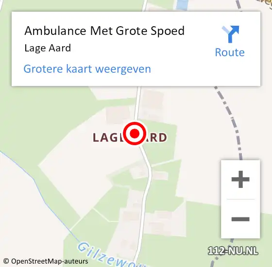 Locatie op kaart van de 112 melding: Ambulance Met Grote Spoed Naar Lage Aard op 2 september 2017 22:58