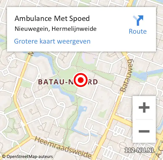 Locatie op kaart van de 112 melding: Ambulance Met Spoed Naar Nieuwegein, Hermelijnweide op 3 september 2017 05:05