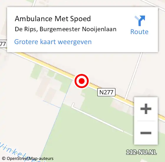 Locatie op kaart van de 112 melding: Ambulance Met Spoed Naar De Rips, Burgemeester Nooijenlaan op 3 september 2017 17:44