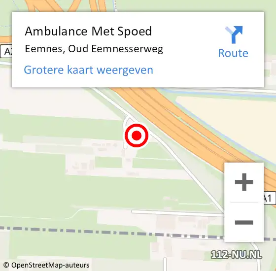 Locatie op kaart van de 112 melding: Ambulance Met Spoed Naar Eemnes, Oud Eemnesserweg op 3 september 2017 22:17