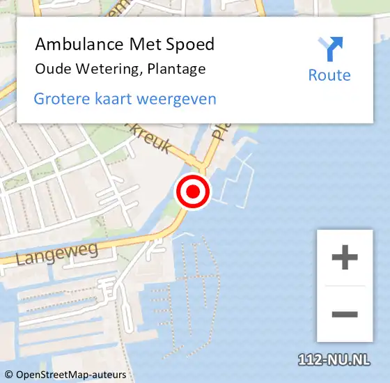 Locatie op kaart van de 112 melding: Ambulance Met Spoed Naar Oude Wetering, Plantage op 4 september 2017 14:41