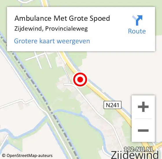 Locatie op kaart van de 112 melding: Ambulance Met Grote Spoed Naar Zijdewind, Provincialeweg op 4 september 2017 17:29