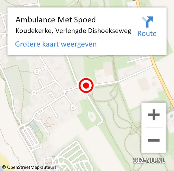 Locatie op kaart van de 112 melding: Ambulance Met Spoed Naar Koudekerke, Verlengde Dishoekseweg op 4 september 2017 18:01