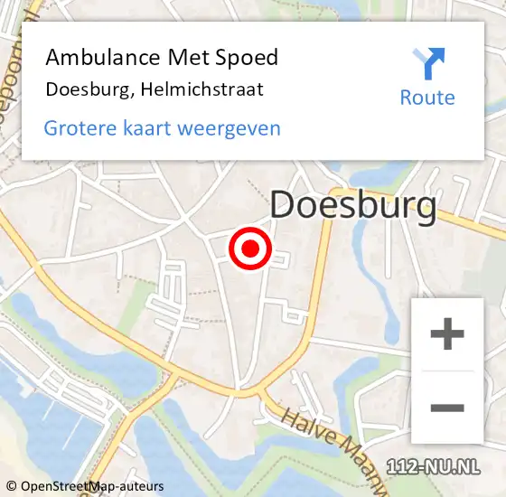 Locatie op kaart van de 112 melding: Ambulance Met Spoed Naar Doesburg, Helmichstraat op 4 september 2017 23:13