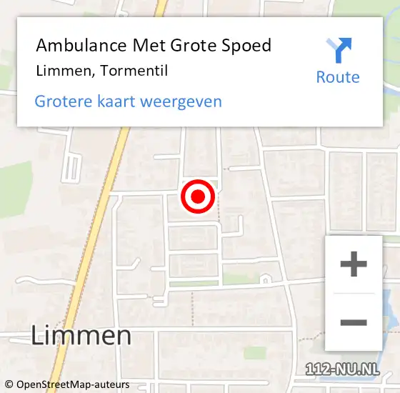 Locatie op kaart van de 112 melding: Ambulance Met Grote Spoed Naar Limmen, Tormentil op 31 januari 2014 14:59