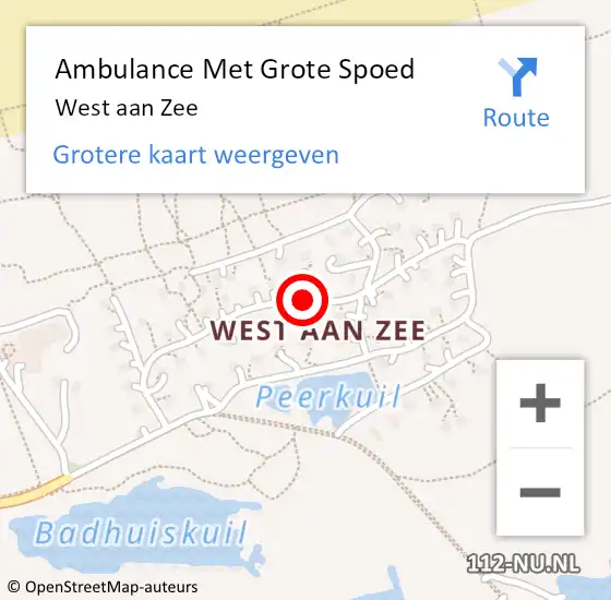 Locatie op kaart van de 112 melding: Ambulance Met Grote Spoed Naar West aan Zee op 20 september 2013 23:49