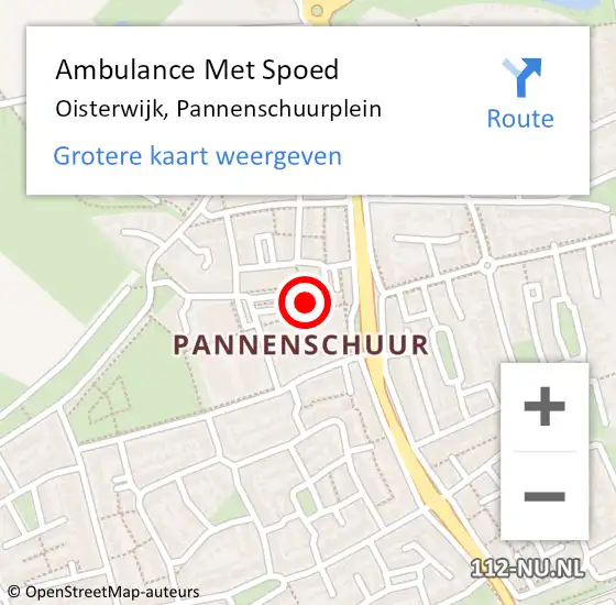 Locatie op kaart van de 112 melding: Ambulance Met Spoed Naar Oisterwijk, Pannenschuurplein op 5 september 2017 23:24