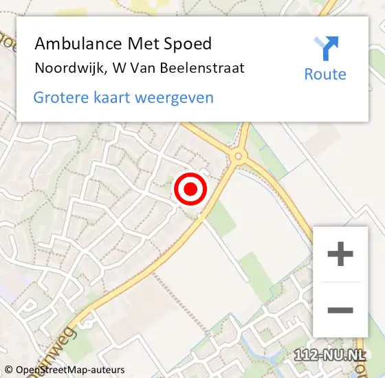 Locatie op kaart van de 112 melding: Ambulance Met Spoed Naar Noordwijk, W Van Beelenstraat op 6 september 2017 07:38