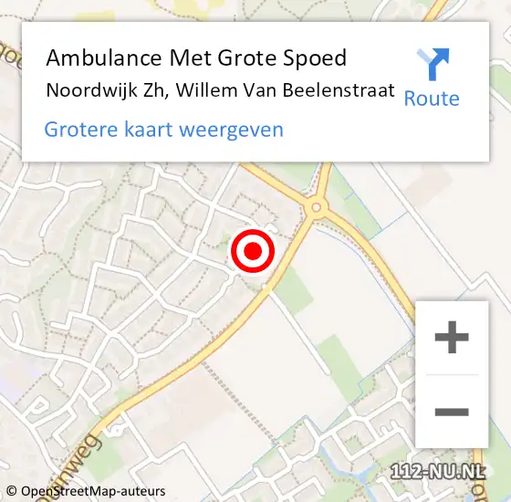 Locatie op kaart van de 112 melding: Ambulance Met Grote Spoed Naar Noordwijk, W Van Beelenstraat op 6 september 2017 07:44