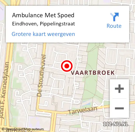 Locatie op kaart van de 112 melding: Ambulance Met Spoed Naar Eindhoven, Pippelingstraat op 7 september 2017 11:26
