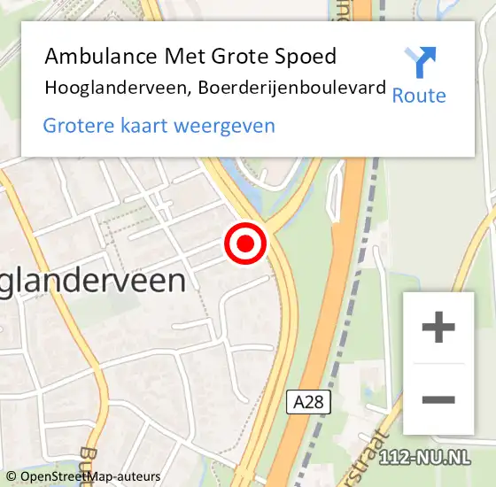 Locatie op kaart van de 112 melding: Ambulance Met Grote Spoed Naar Hooglanderveen, Boerderijenboulevard op 7 september 2017 19:30