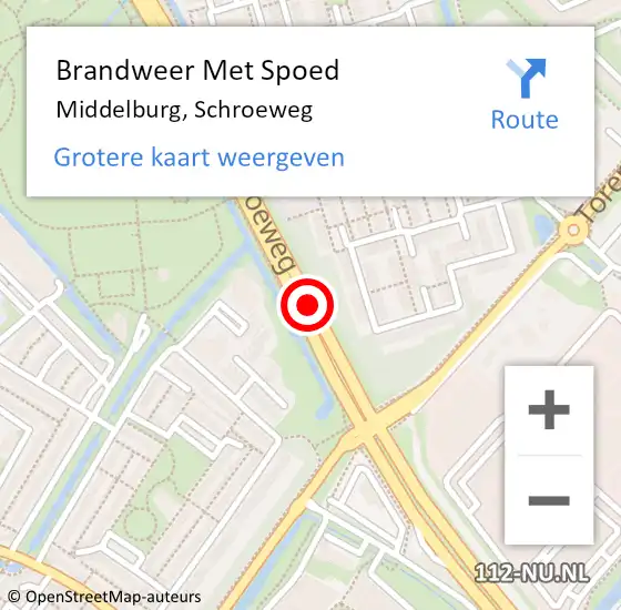 Locatie op kaart van de 112 melding: Brandweer Met Spoed Naar Middelburg, Schroeweg op 8 september 2017 15:43