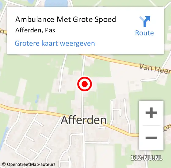 Locatie op kaart van de 112 melding: Ambulance Met Grote Spoed Naar Afferden, Pas op 31 januari 2014 23:00