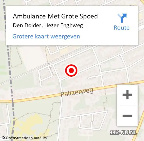 Locatie op kaart van de 112 melding: Ambulance Met Grote Spoed Naar Den Dolder, Hezer Enghweg op 9 september 2017 01:10