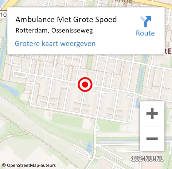 Locatie op kaart van de 112 melding: Ambulance Met Grote Spoed Naar Rotterdam, Ossenisseweg op 9 september 2017 17:00