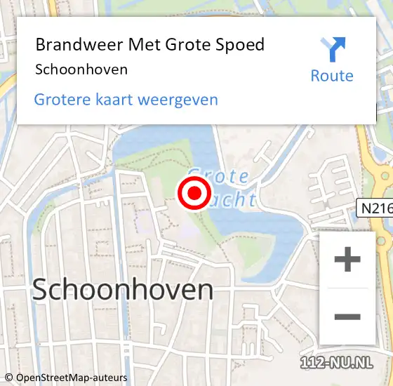 Locatie op kaart van de 112 melding: Brandweer Met Grote Spoed Naar Schoonhoven op 9 september 2017 17:03