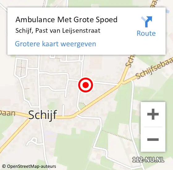 Locatie op kaart van de 112 melding: Ambulance Met Grote Spoed Naar Schijf, Past van Leijsenstraat op 10 september 2017 18:42