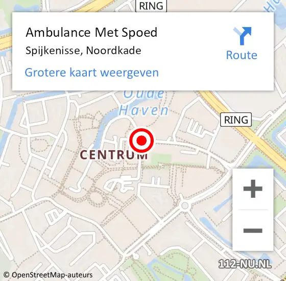 Locatie op kaart van de 112 melding: Ambulance Met Spoed Naar Spijkenisse, Noordkade op 10 september 2017 21:31