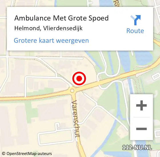 Locatie op kaart van de 112 melding: Ambulance Met Grote Spoed Naar Helmond, Vlierdensedijk op 10 september 2017 22:42