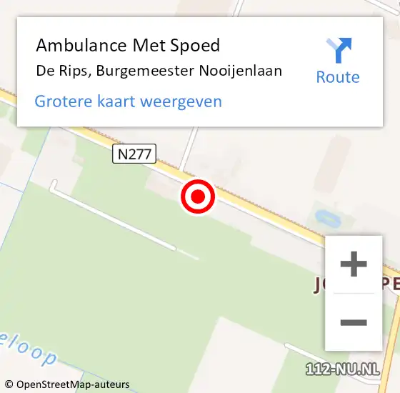 Locatie op kaart van de 112 melding: Ambulance Met Spoed Naar De Rips, Burgemeester Nooijenlaan op 11 september 2017 02:00