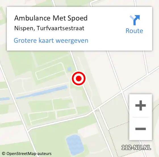 Locatie op kaart van de 112 melding: Ambulance Met Spoed Naar Nispen, Turfvaartsestraat op 11 september 2017 12:33