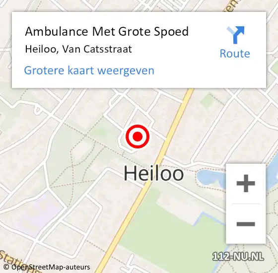 Locatie op kaart van de 112 melding: Ambulance Met Grote Spoed Naar Heiloo, Van Catsstraat op 11 september 2017 19:24
