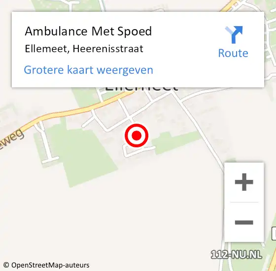 Locatie op kaart van de 112 melding: Ambulance Met Spoed Naar Ellemeet, Heerenisstraat op 12 september 2017 19:18