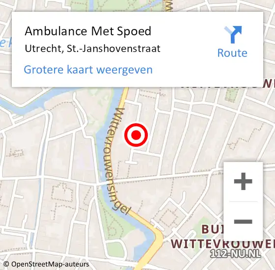 Locatie op kaart van de 112 melding: Ambulance Met Spoed Naar Utrecht, St.-Janshovenstraat op 13 september 2017 03:39