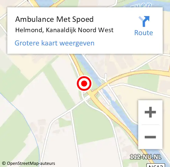 Locatie op kaart van de 112 melding: Ambulance Met Spoed Naar Helmond, Kanaaldijk Zuidwest op 13 september 2017 07:01