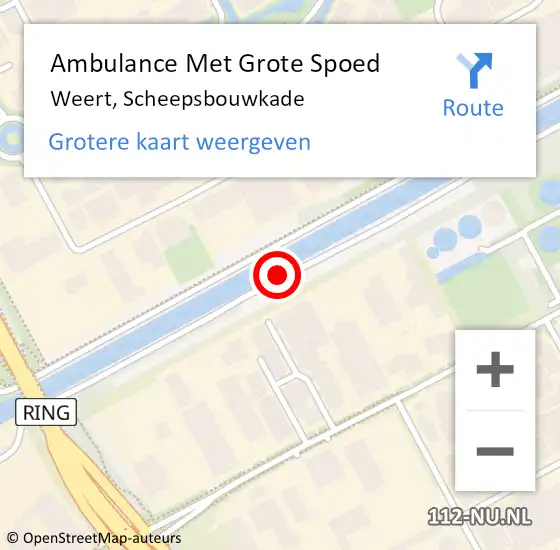 Locatie op kaart van de 112 melding: Ambulance Met Grote Spoed Naar Weert, Scheepsbouwkade op 13 september 2017 09:42