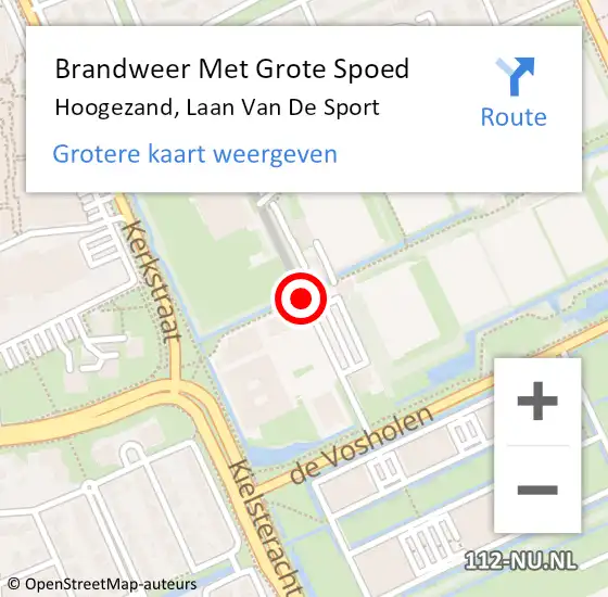Locatie op kaart van de 112 melding: Brandweer Met Grote Spoed Naar Hoogezand, Laan Van De Sport op 13 september 2017 10:45