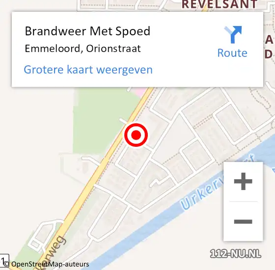Locatie op kaart van de 112 melding: Brandweer Met Spoed Naar Emmeloord, Orionstraat op 13 september 2017 11:29
