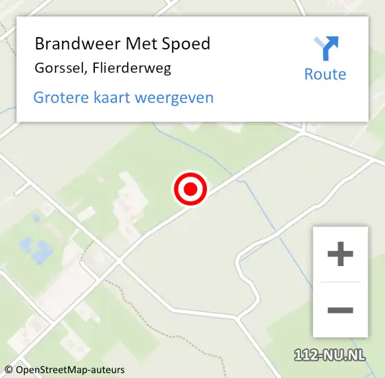 Locatie op kaart van de 112 melding: Brandweer Met Spoed Naar Gorssel, Flierderweg op 13 september 2017 13:24