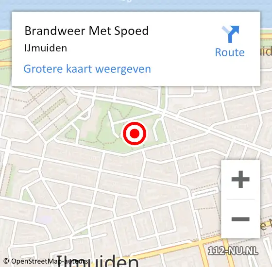 Locatie op kaart van de 112 melding: Brandweer Met Spoed Naar IJmuiden op 13 september 2017 13:46