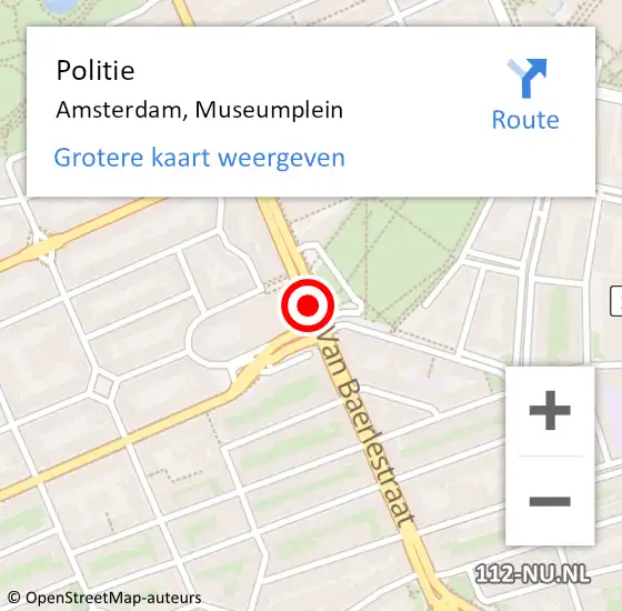 Locatie op kaart van de 112 melding: Politie Amsterdam, Museumplein op 13 september 2017 17:25