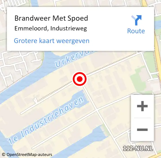 Locatie op kaart van de 112 melding: Brandweer Met Spoed Naar Emmeloord, Industrieweg op 13 september 2017 18:40