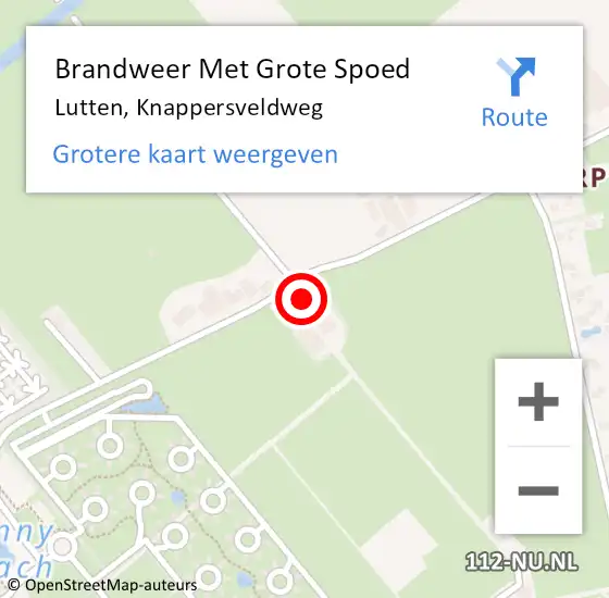 Locatie op kaart van de 112 melding: Brandweer Met Grote Spoed Naar Lutten, Knappersveldweg op 13 september 2017 21:54